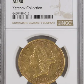 1906-S $20 Liberty Gold Double Eagle NGC AU 50