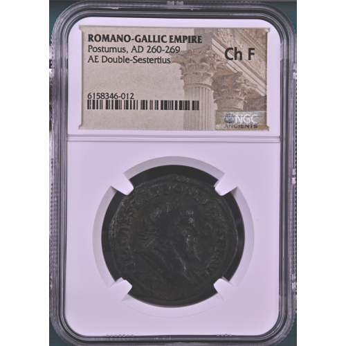 ROMANO GALLIC EMPIRE Postumus AD260-269 AE Double-Sestertius