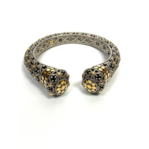 John Hardy Bracelet Dot Kick 925 Silver 18k Yellow Gold Cuff John Hardy Bracelet Dot Kick 925 Silver 18k Yellow Gold Cuff