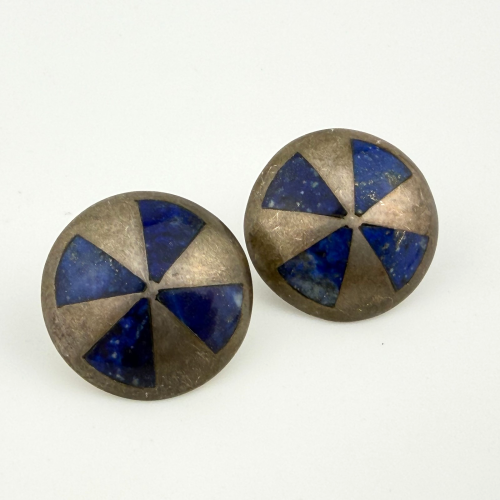 Mexican Plata 925 Sterling Silver Lapis Lazuli Inlay Stud Earrings Mexican Plata 925 Sterling Silver Lapis Lazuli Inlay Stud Earrings
