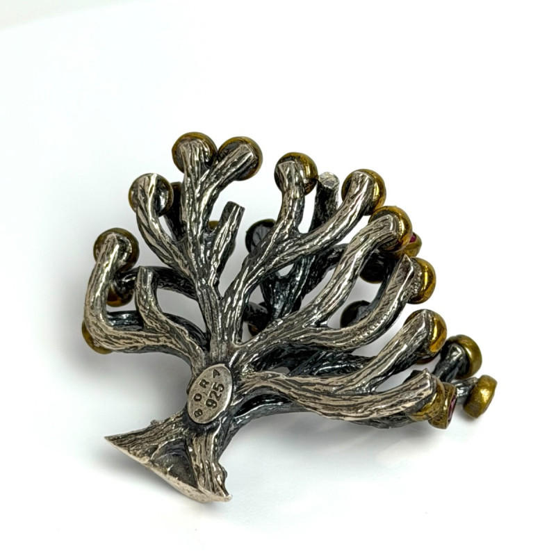 Bora Sterling Silver 925 Tree with Ruby Pendant