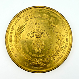 Antique Erard Piano Exhibition Medal Gilt Bronze 3" 1851-1867