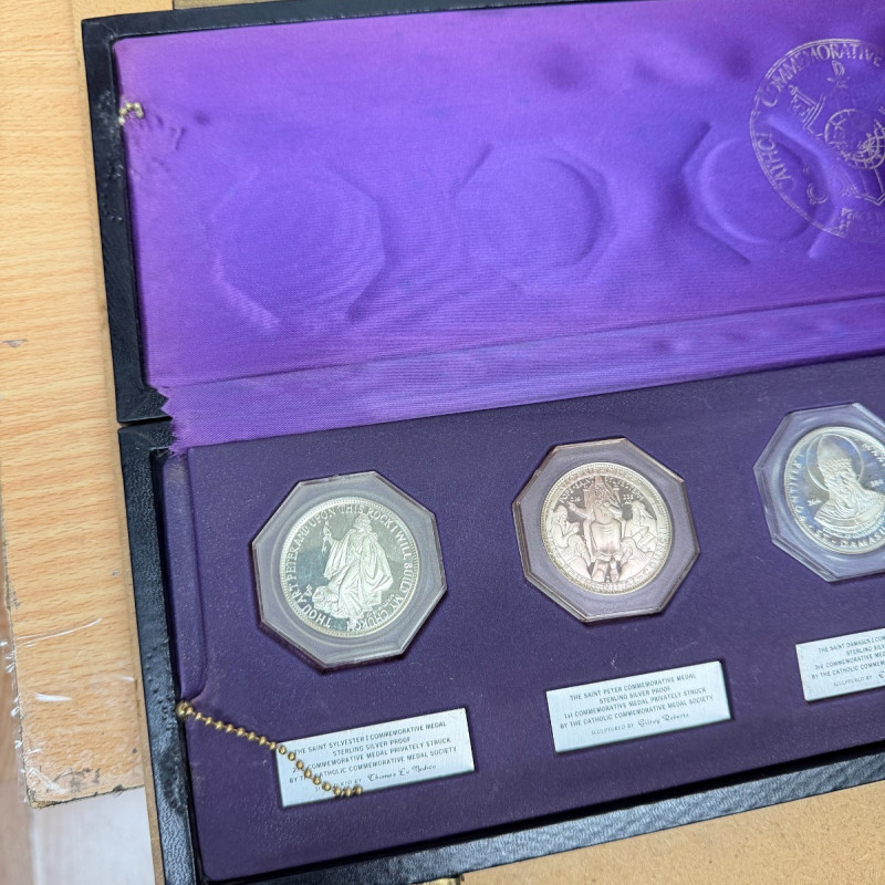 Catholic Commemorative Medal Society 6-Piece Sterling Silver Proof Popes Set