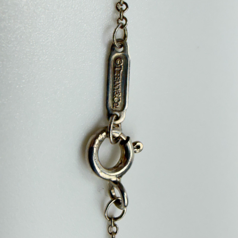 Authentic Tiffany & Co Notes I Love You Double Heart Pendant Silver Necklace 16”