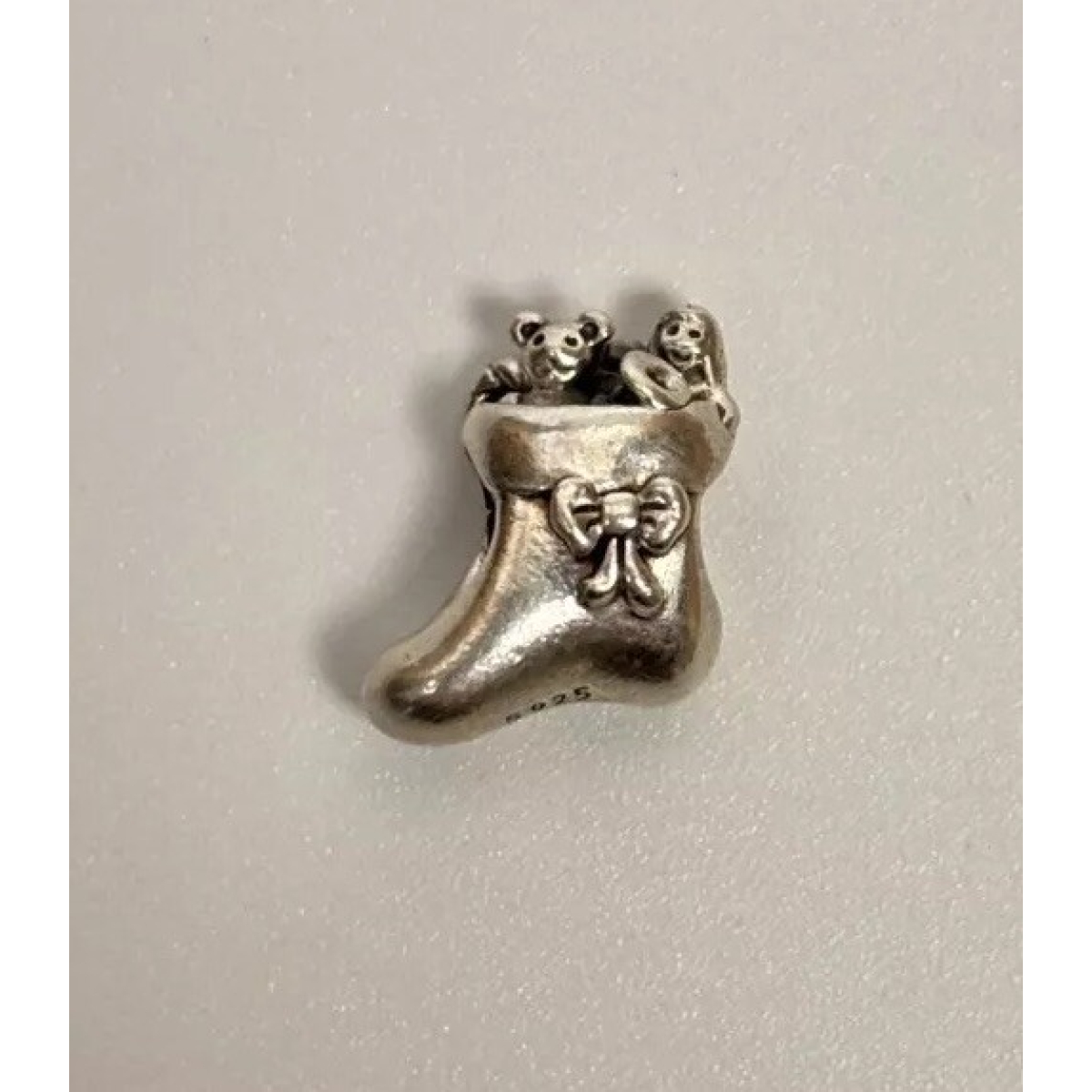 Authentic Pandora Santa's Stocking Charm - Sterling Christmas 791038 Retired