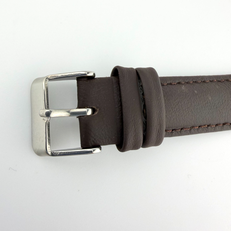 Vintage Waltham 17 Jewel Mechanical Watch Swiss Linen Dial Men's Leather Band
