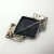 Vintage Geometrical Pin / Brooch with Black Onyx and Marcasite 925 Sterling