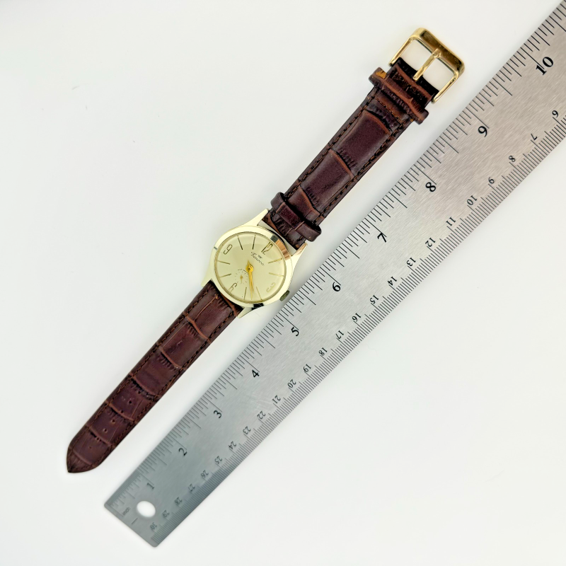 Vintage Genova Swiss Antimagnetic Mechanical Watch Silver Tone Working
