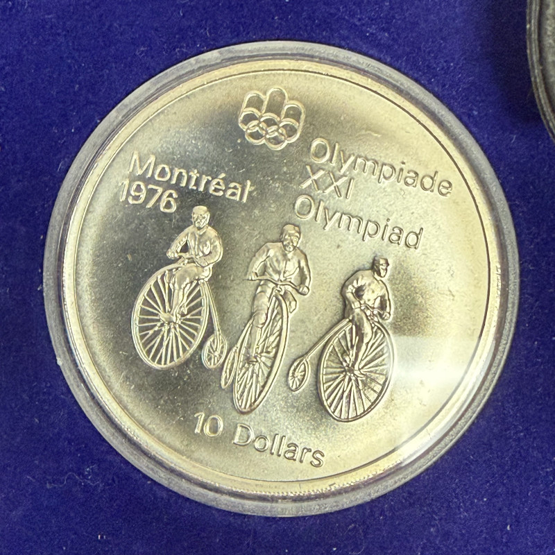 1976 Montreal Olympics Series III Les Premiers Sports Canadiens 4-Coin Silver Se