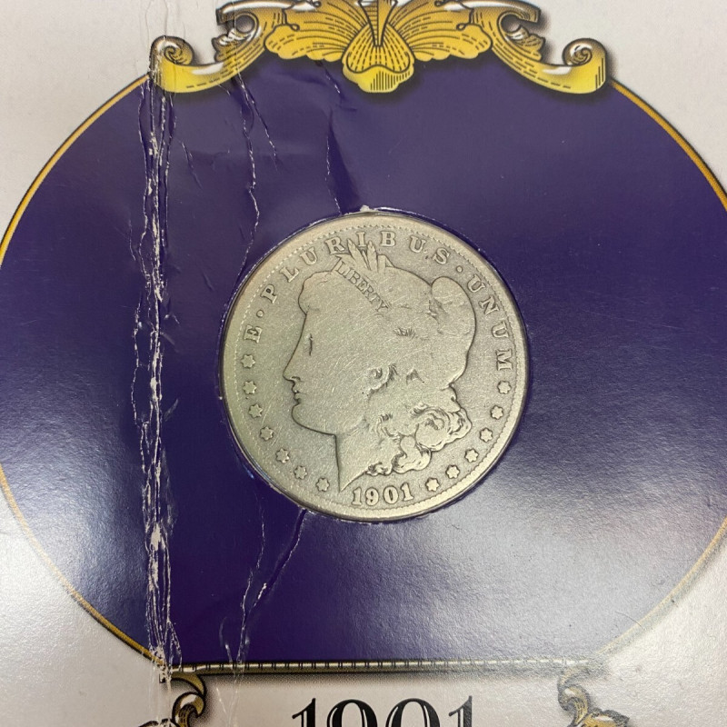 1901 O Morgan Silver Dollar U S Postal Commemorative Stamp Set Rare 25c Stamp