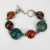 Vintage Silver & Huge Multi Round Gemstones Chunky Bracelet