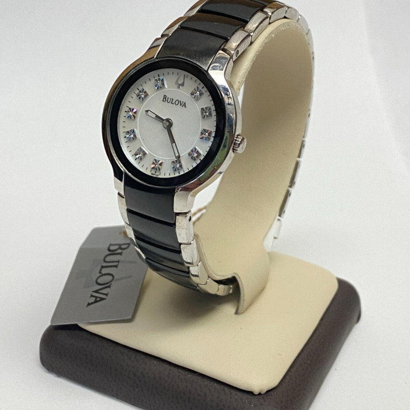 Bulova Women's Stainless Steel Diamond Two-Tone black and white Bulova Women's Stainless Steel Diamond Two-Tone black and white