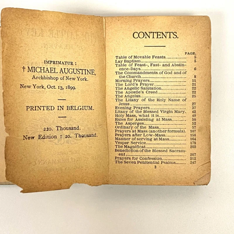 1899 The Guardian Angel - A Catholic Prayerbook For Children (miniature Book)