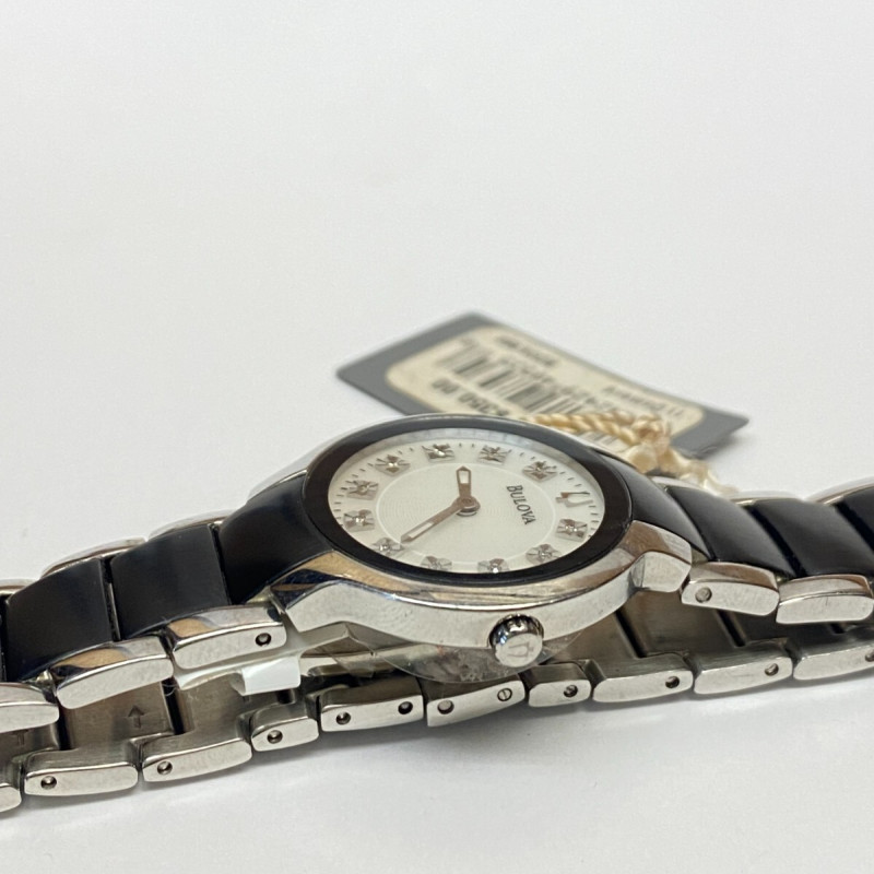 Bulova Women's Stainless Steel Diamond Two-Tone black and white Bulova Women's Stainless Steel Diamond Two-Tone black and white