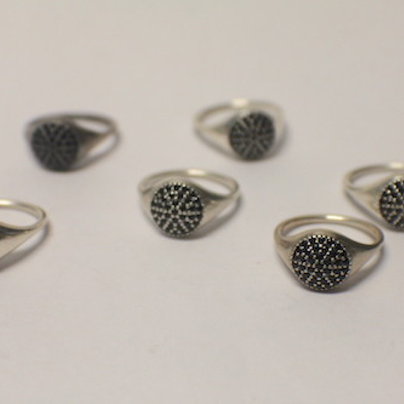 PANDORA Silver Large Pave Black Crystal Ring 190888NCK Size 54 / 7