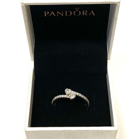 Genuine Pandora P2 S925 ALE 58 Silver Cubic Zirconia Two Sparkling Hearts