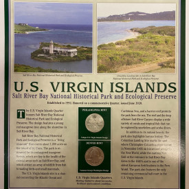 2 QUARTERS COINS 2020 & 2 STAMPS U.S. VIRGIN ISLAND