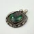 Vintage Sterling Silver Navajo Dark Green Round Pendant