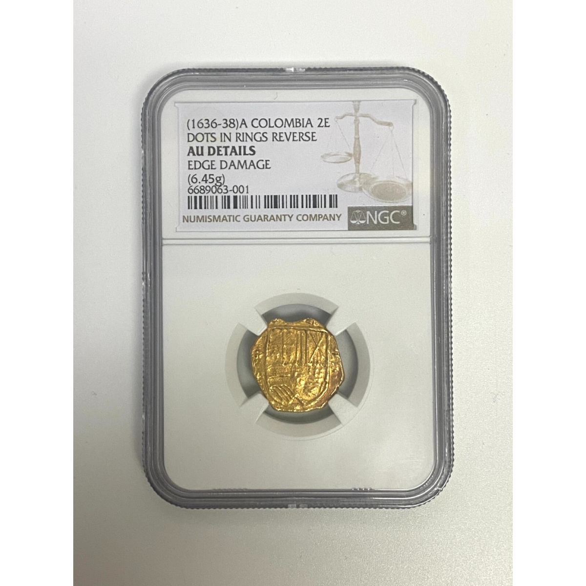 (1636-38)A COLOMBIA 2 ESCUDOS NGC DETAILS