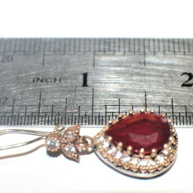 Vintage Sapphire Crystal Gold Plated Sterling Silver Ruby Earrings Vintage Sapphire Crystal Gold Plated Sterling Silver Ruby Earrings