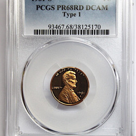 1981 S PCGS PR68DCAM TYPE 1 LINCOLN MEMORIAL PENNY 1C 