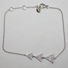 Shashi Sterling Silver Triangular Shaped Studded Bracelet 