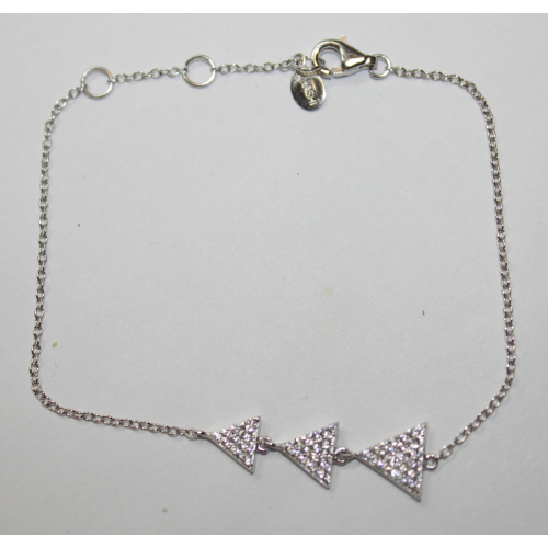 Shashi Sterling Silver Triangular Shaped Studded Bracelet Shashi Sterling Silver Triangular Shaped Studded Bracelet