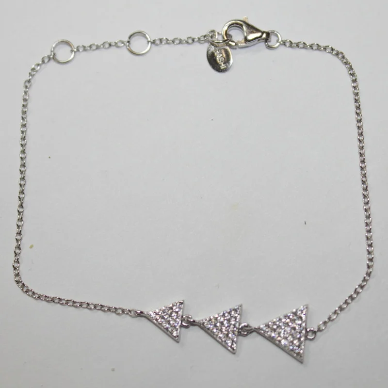 Shashi Sterling Silver Triangular Shaped Studded Bracelet 