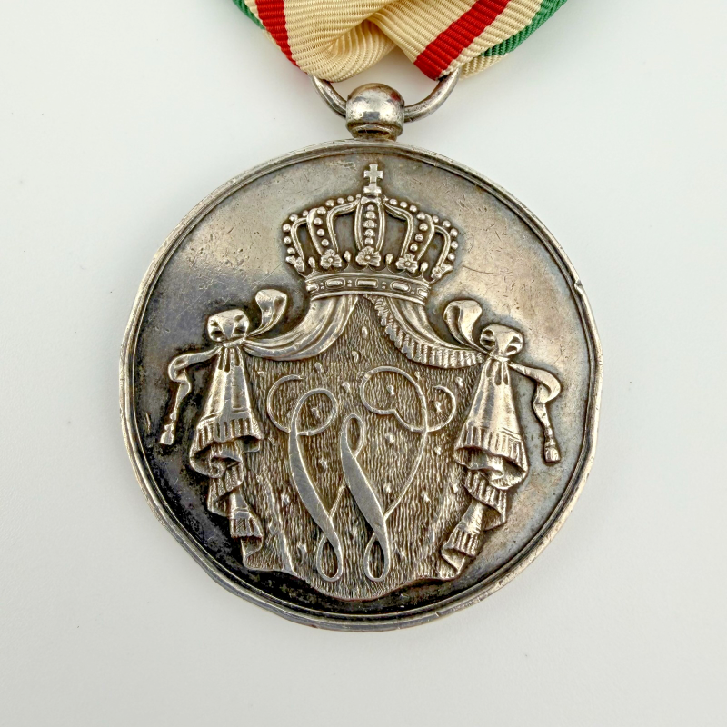 Netherlands War Faithful Service Juliana Silvered Loyal Service Medal With Ribb.