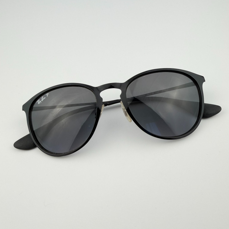 Ray-Ban RB3539 Erika Metal Polarized Black Grey Sunglasses 54mm - Authentic
