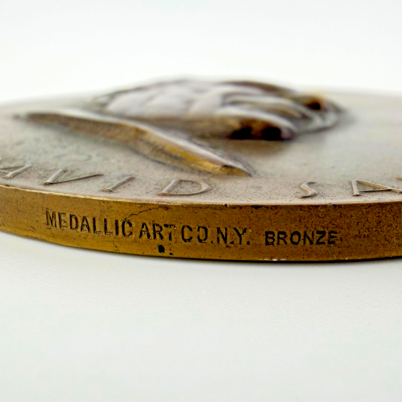 1956 David Sarnoff 50th Anniversary At RCA 3" 77mm Bronze Medal by Medallic Art