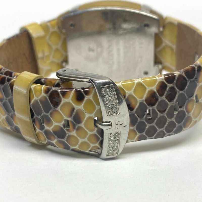 Woman Faconnable Diamond Mezza Luna Moonlight Watch Mother Of Pearl Dial Swiss