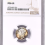 1942 NGC MS 64 10C  MERCURY DIME COLOR  1942 NGC MS 64 10C  MERCURY DIME COLOR