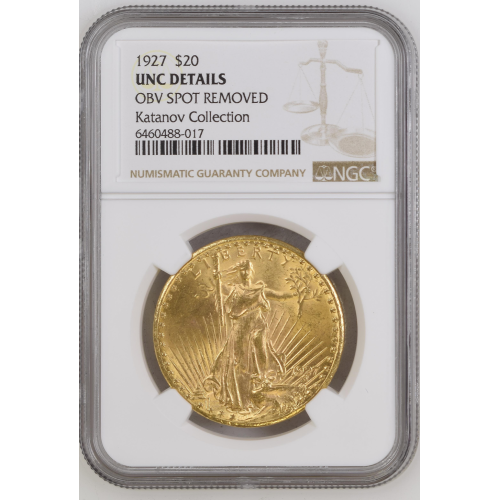 1927 US Gold $20 Saint-Gaudens Double Eagle NGC UNC DETAILS 1927 US Gold $20 Saint-Gaudens Double Eagle NGC UNC DETAILS
