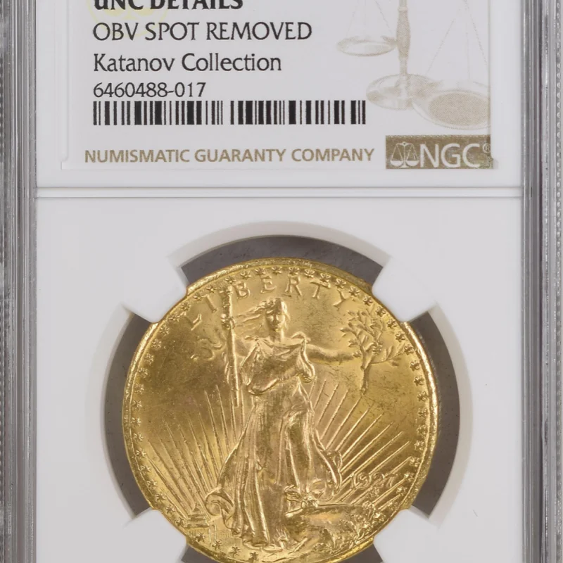 1927 US Gold $20 Saint-Gaudens Double Eagle NGC UNC DETAILS