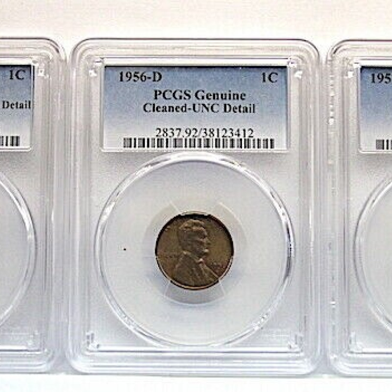A lot of 3 set Lincoln 1c PCGS 1955.D,1956.D, 1957.D