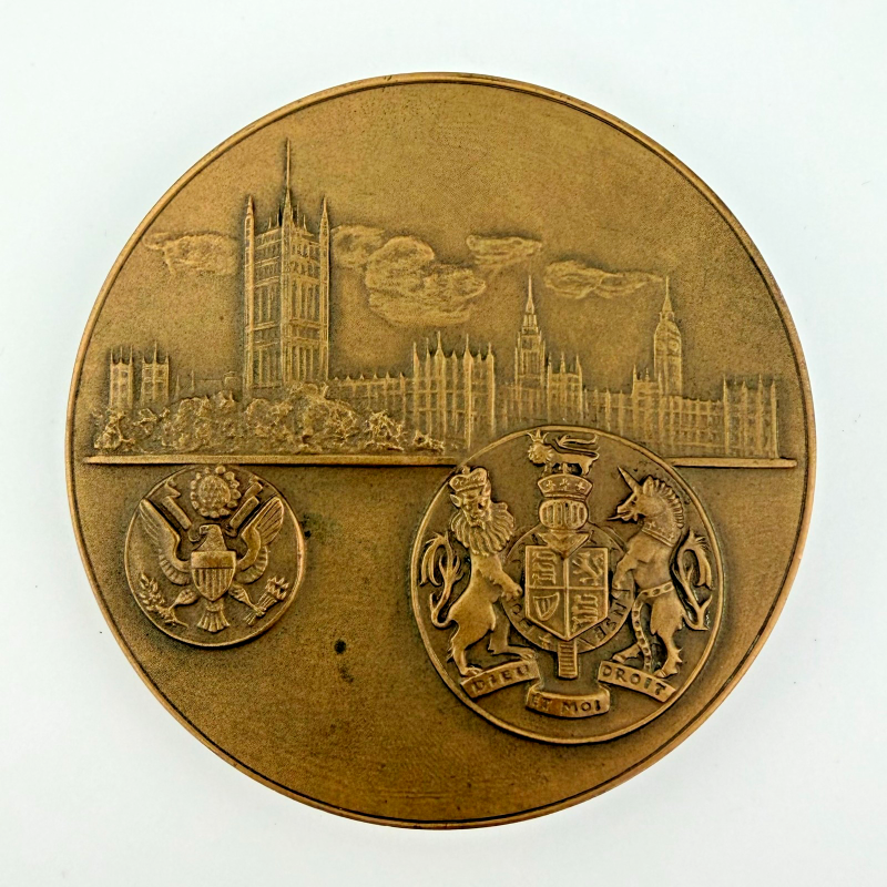 WINSTON CHURCHILL BRONZE MEDAL MEDALLION 2.75 BY MEDALLIC Co NY RALPH MENCONI