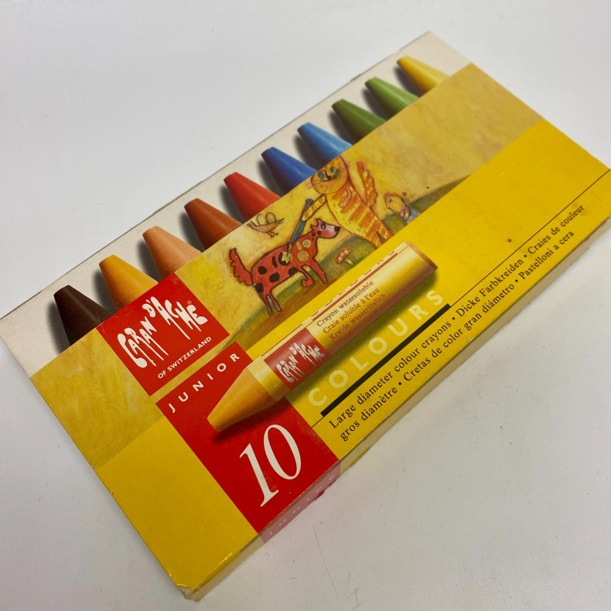 Caran d'Ache Junior 10 Large Watersoluble Crayons NEW Kids Set Swiss | 283000