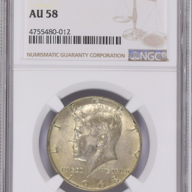 1968 D NGC AU 58 HALF DOLLAR SILVER KENNEDY DOLLAR