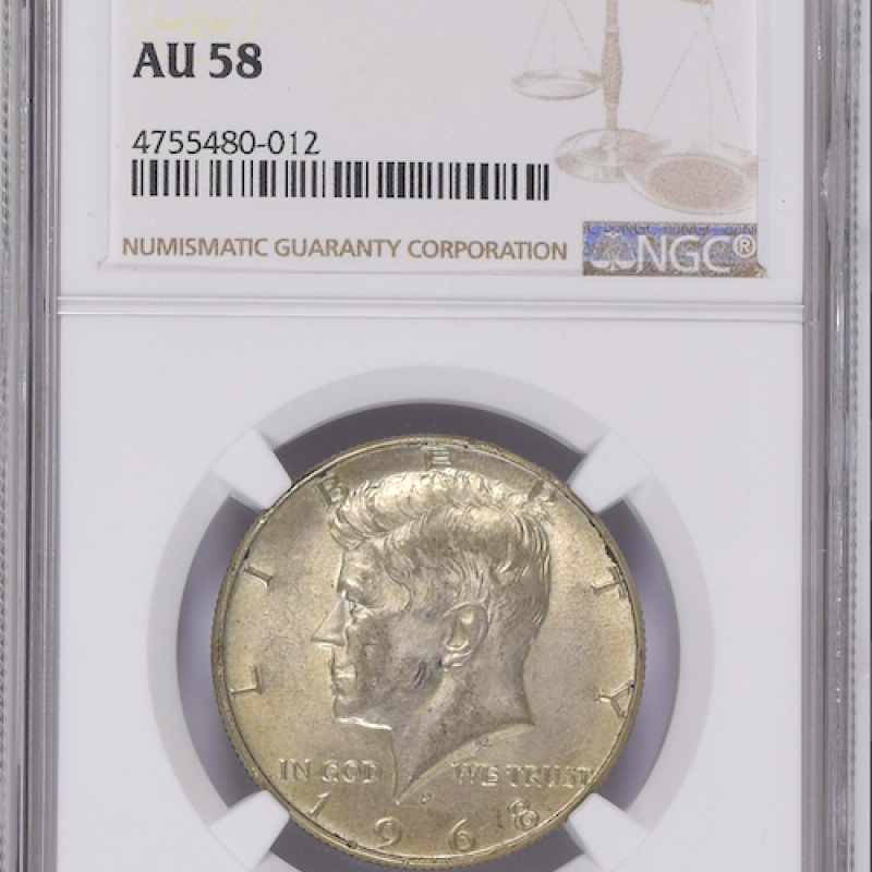 1968 D NGC AU 58 HALF DOLLAR SILVER KENNEDY DOLLAR 1968 D NGC AU 58 HALF DOLLAR SILVER KENNEDY DOLLAR