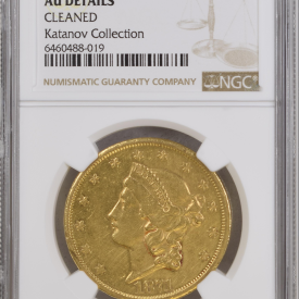 1871-S $20 Liberty Head Gold Double Eagle NGC AU DETAILS