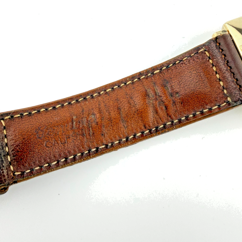 Longines Swiss Ladies Wrist Watch 17 Jewels 10K Gold Brown Leather