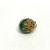 Antique Sterling Silver Enamel Egg shape green with gold designs