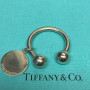 Vintage Tiffany & Co. Sterling Silver Key Chain Ring Round Charm No Box Pouch