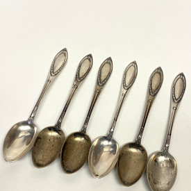 Set Of 6 Antique German 800 Silver Spoons
