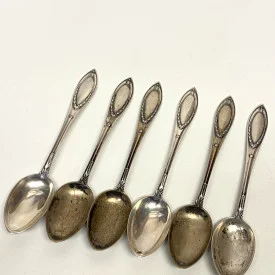 Set Of 6 Antique German 800 Silver Spoons