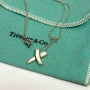 Tiffany & Co. Paloma Picasso Top Cross Kiss Necklace Silver 925