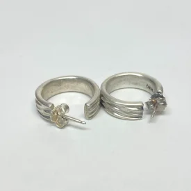 Authentic PANDORA 925 Organically Shaped 18.2mm Hoop Earrings