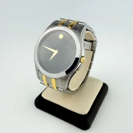 Movado Museum Two Tone Stainless Steel Men's Watch Black Dial 40 mm