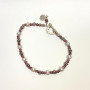 ML Sterling Silver 925 Pink Faceted Glass Stylish bead Bracelet